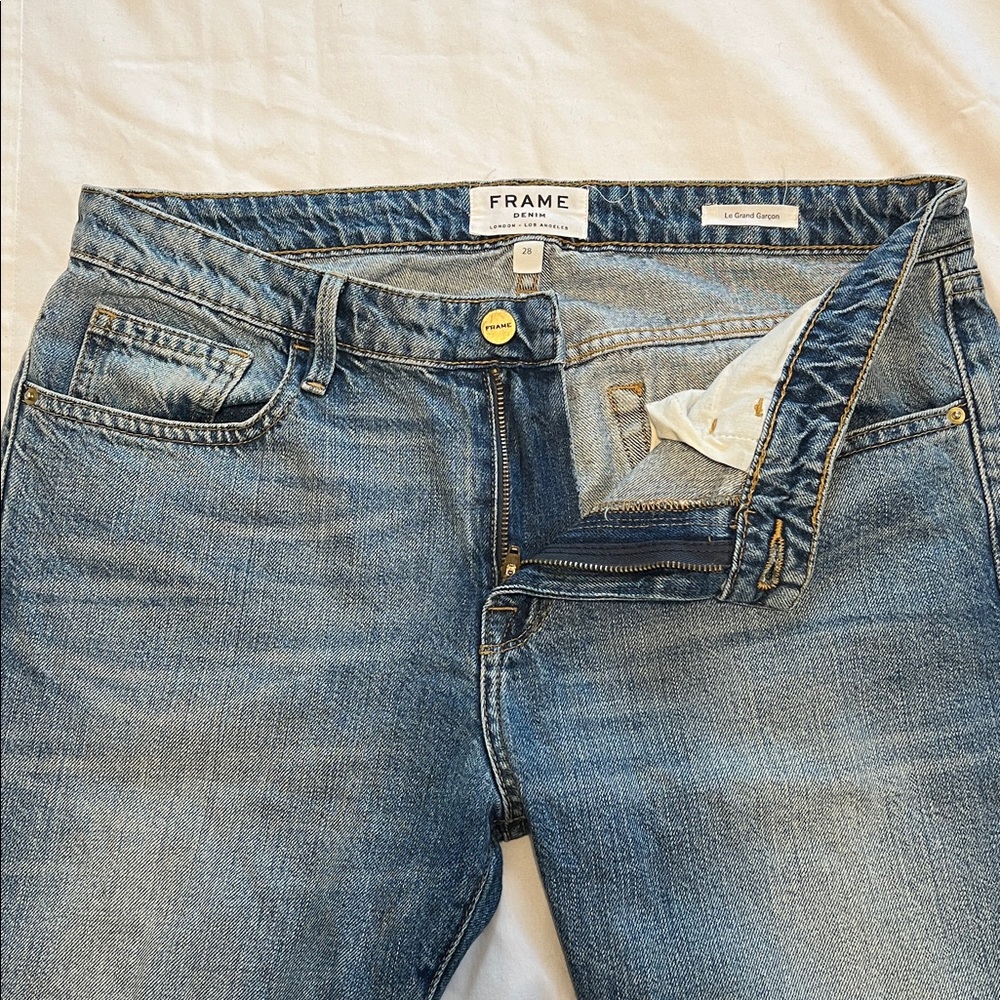 FRAME Denim Le Grand Garcon Jeans Size 28 - Picture 5 of 13